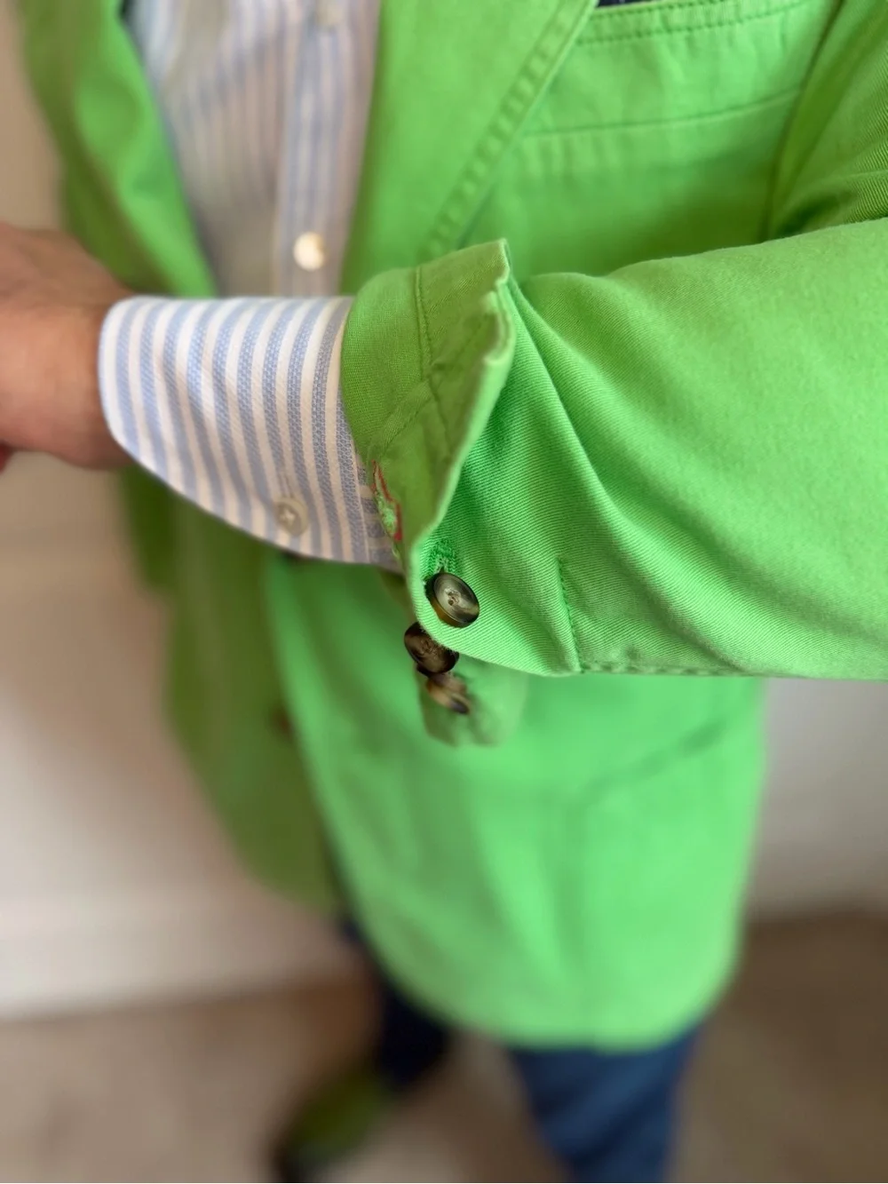 Vicomte Paris Palm Beach Lime Green Cotton Sports | Surgeon’s Cuffs | Large